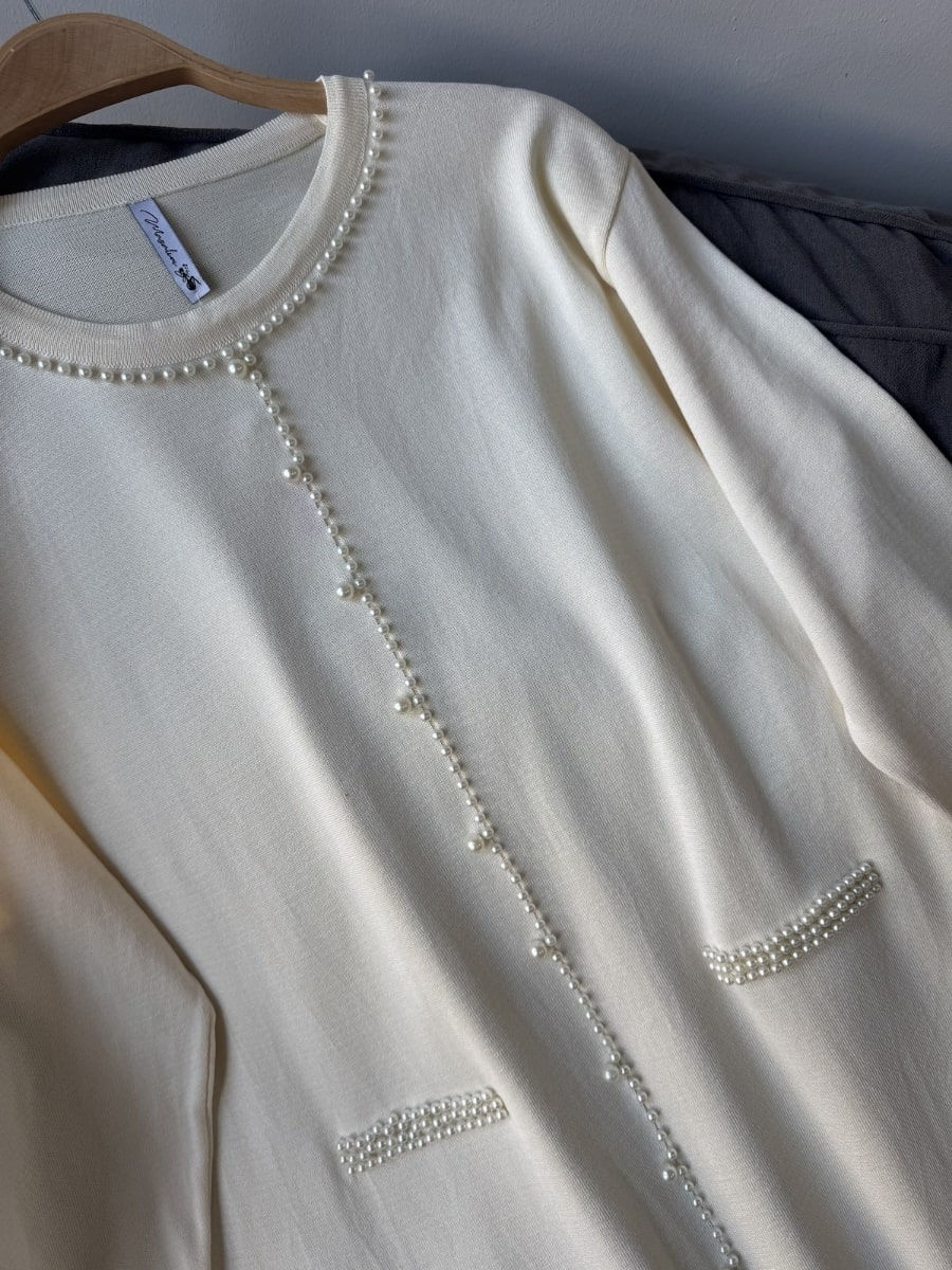 Thumbnail: İnci Tasarımlı Soğuk İplik Merserize Elbise