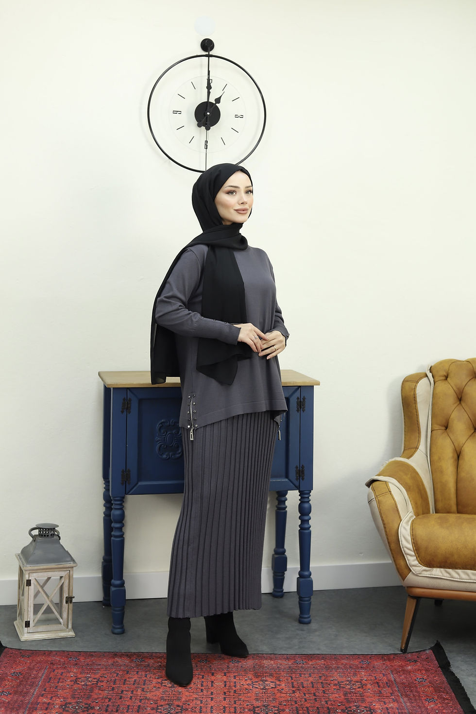 Küçük resim: Piliseli Merserize Soğuk İplik Etek - 8060