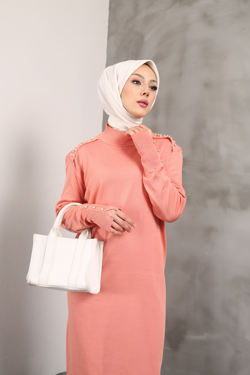 Thumbnail: Yarım Balıkçıl Merserize Soğuk İplik Elbise