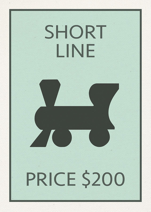 Short Line card from Monopoly board game.