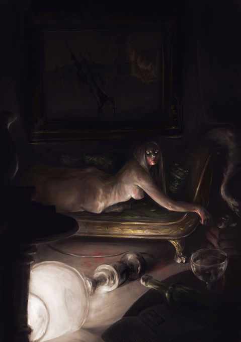 ilustração dark fantasy g.pawlick lamia