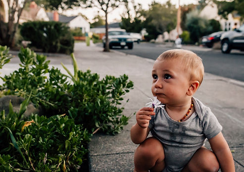 baby with flower