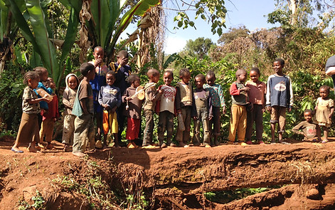 A photo Harry took on his trip to Ethiopia of the children of coffee farmers
