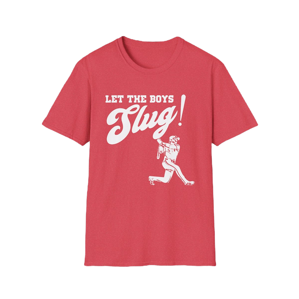 Let the boys slug! - Philadelphia baseball Unisex Softstyle T-Shirt - Heather Red