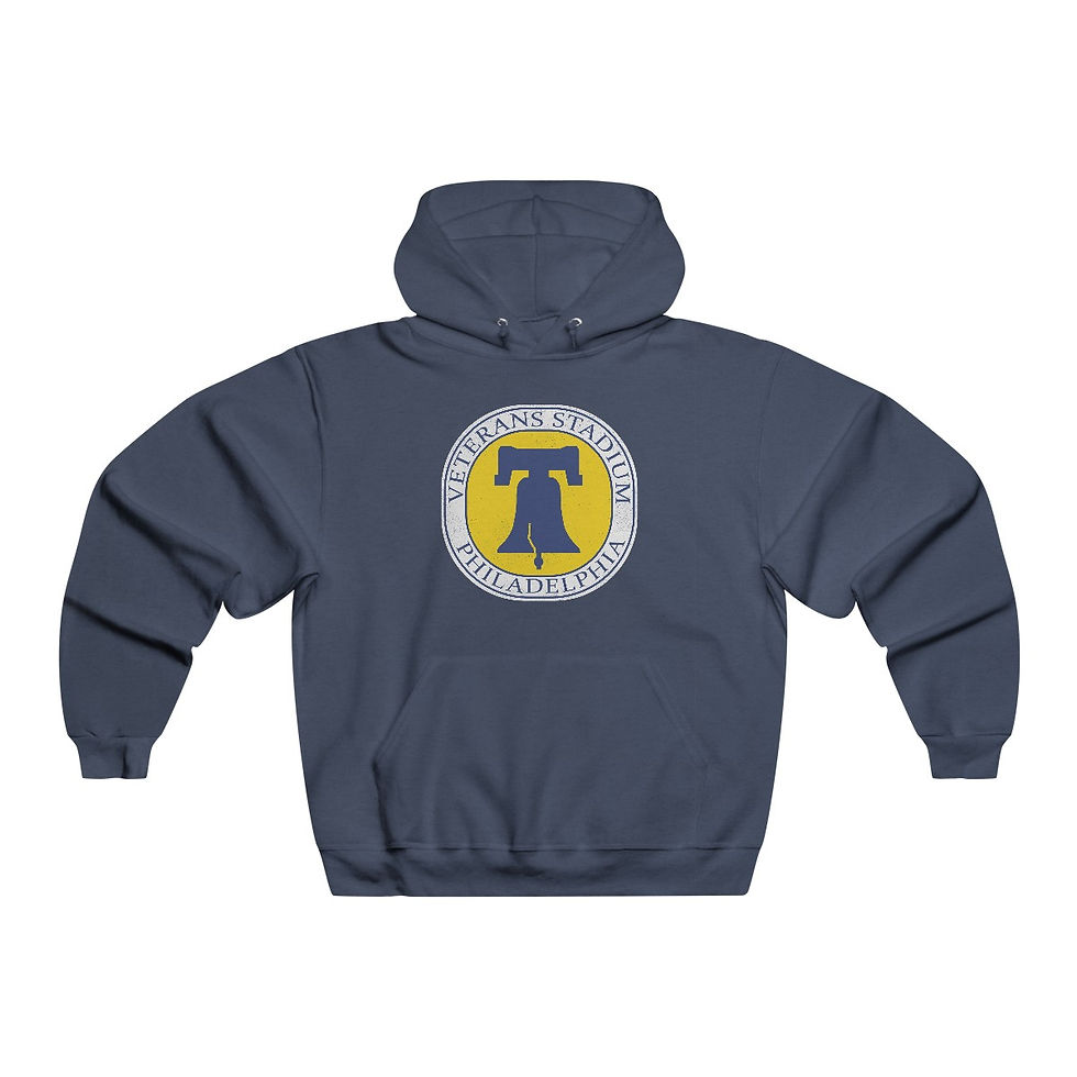 Veterans Stadium Sign Vintage Style Hoodie in navy
