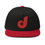 Thumbnail: Philly Jawn "J" Retro Logo Flat Bill Snapback Hat - red/black front