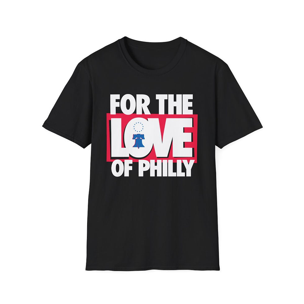 Thumbnail: For The Love Of Philly - Philadelphia Basketball Unisex Softstyle T-Shirt - black front view
