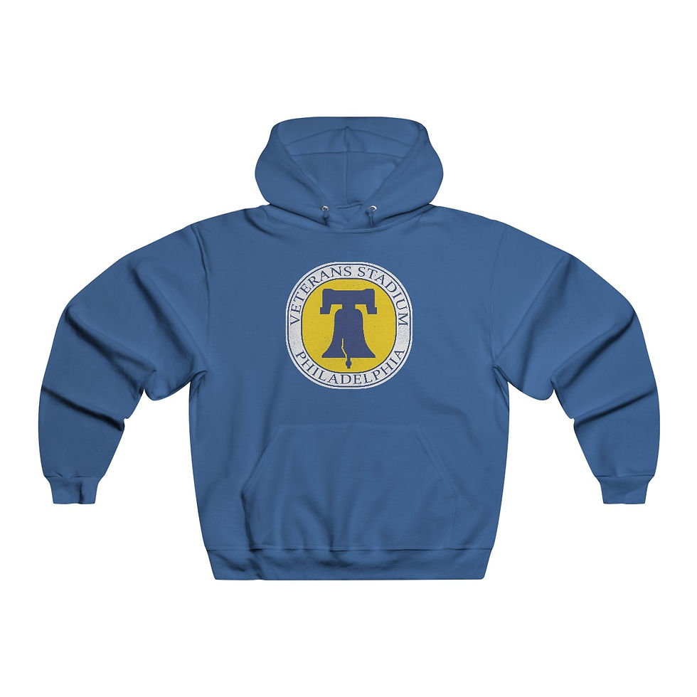 Veterans Stadium Sign Vintage Style Hoodie in royal blue