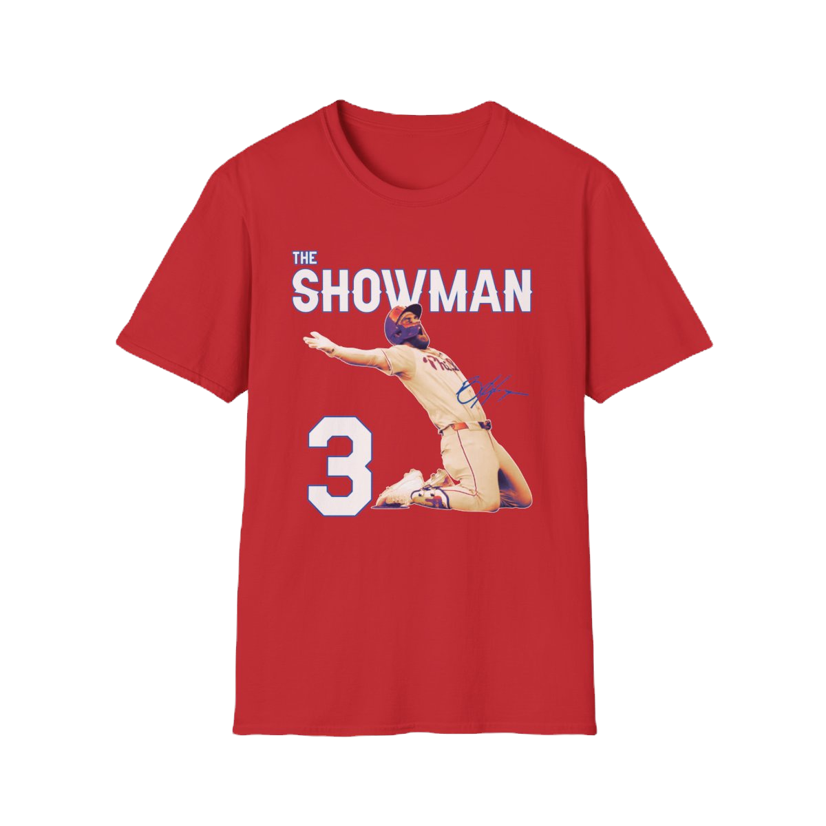 The Showman II - Philadelphia Baseball Unisex Sports T-Shirt red front view