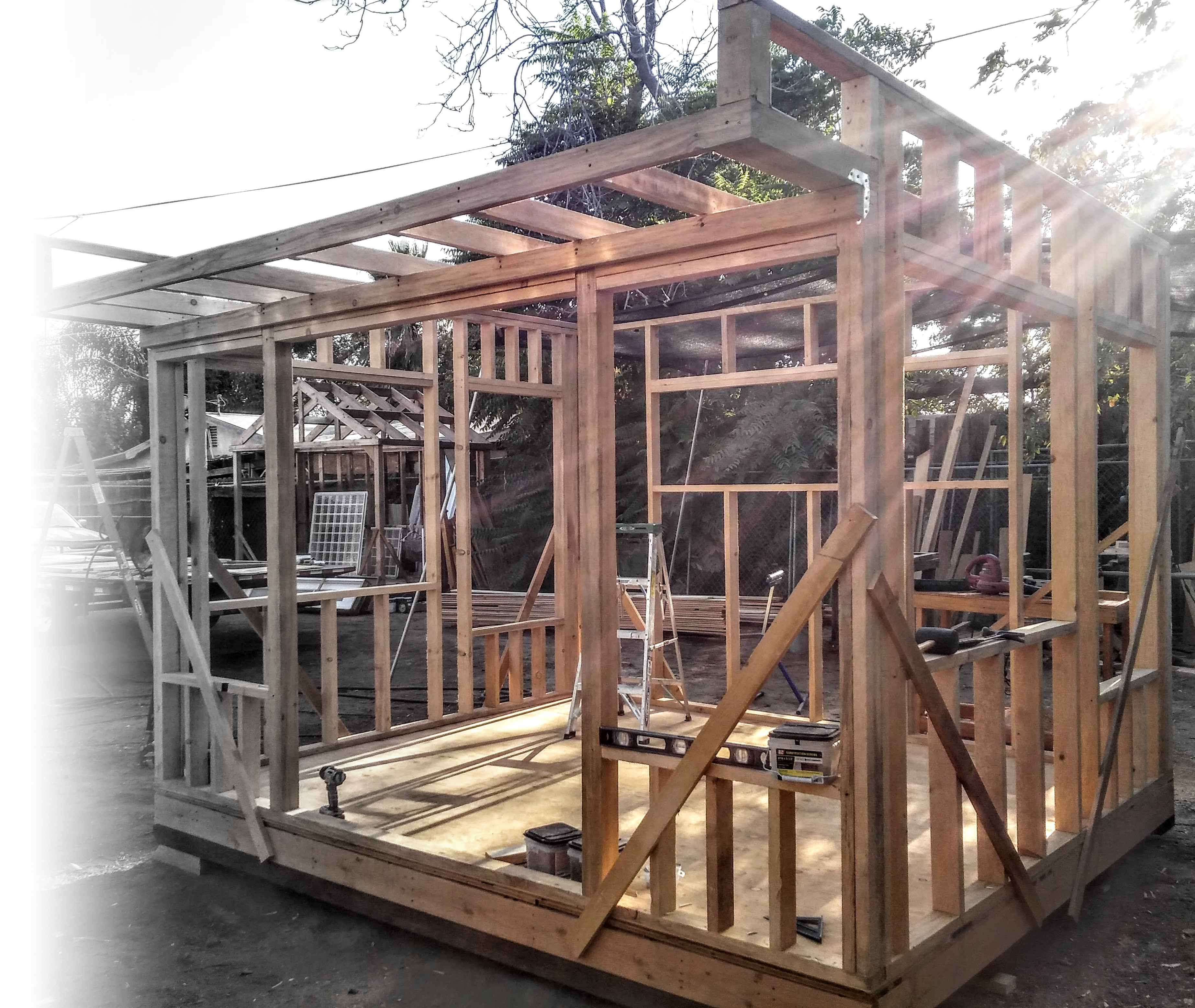 custom building shed worksite