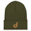 Thumbnail: "J" Retro Logo Beanie Hat | Philly Sports Jawn - gold logo on olive green