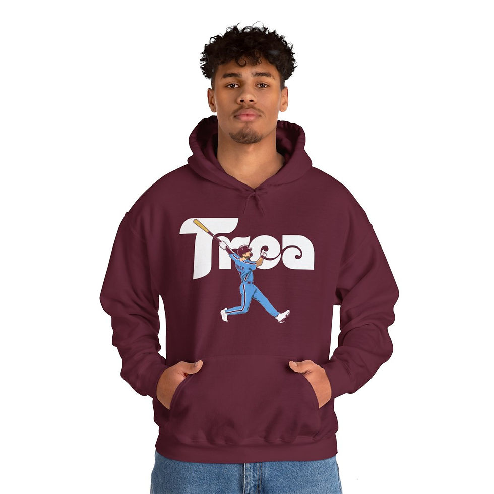 Trea Retro Style Philadelphia Baseball Hoodie in maroon