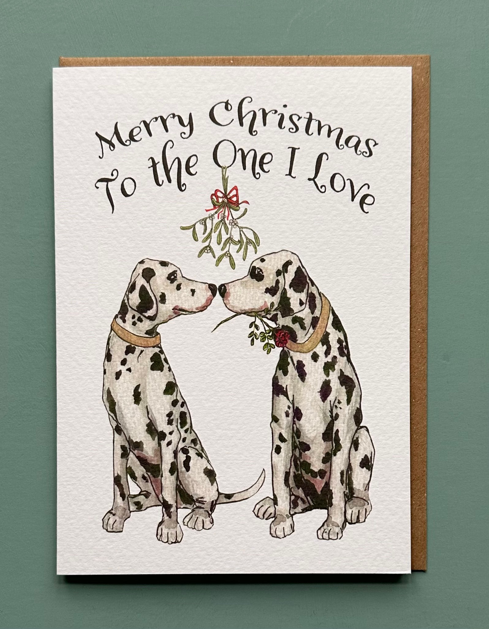 Dalmatians Christmas Card - 'To The One I Love'