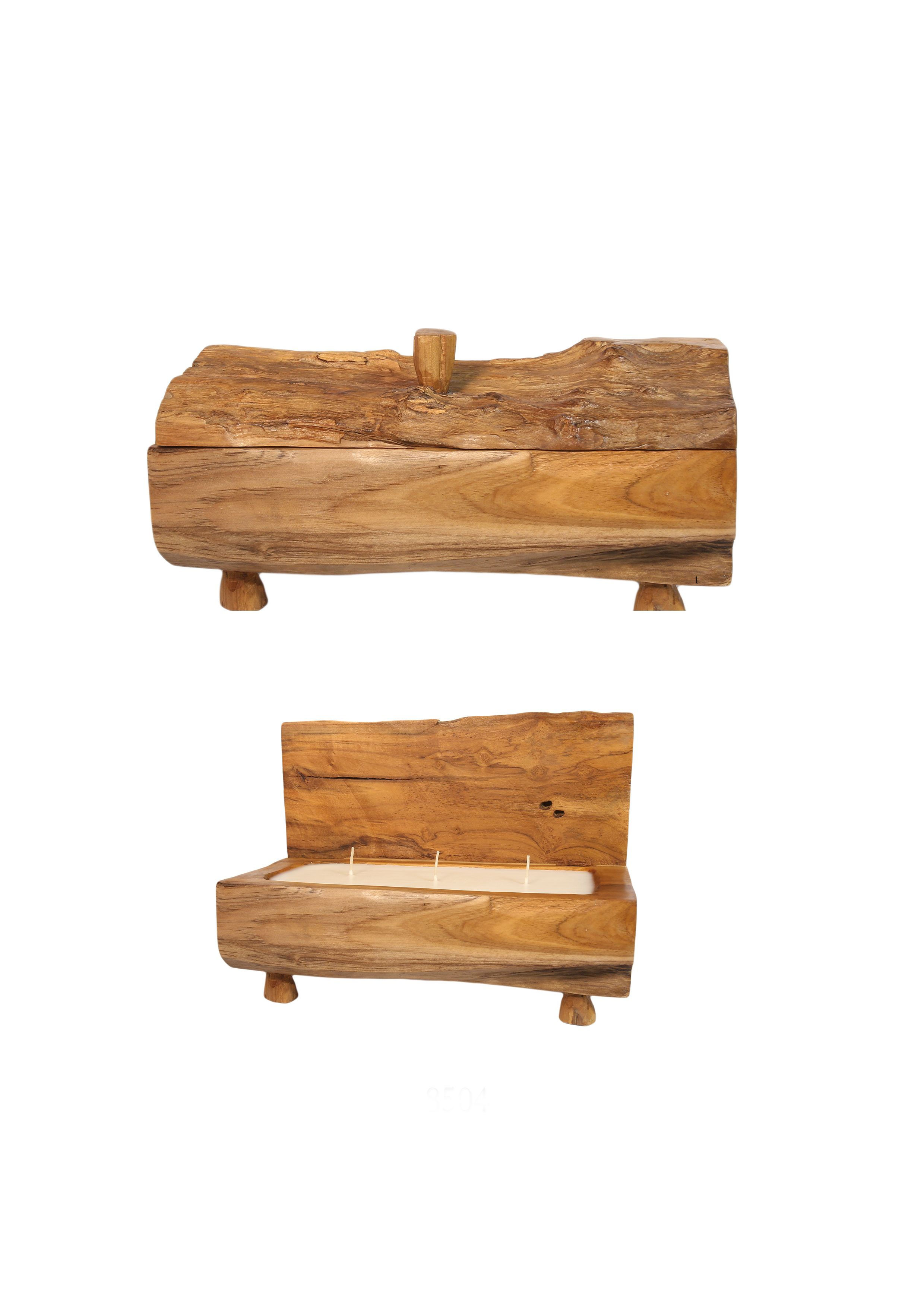 Rectangle Box Teakwood Candle