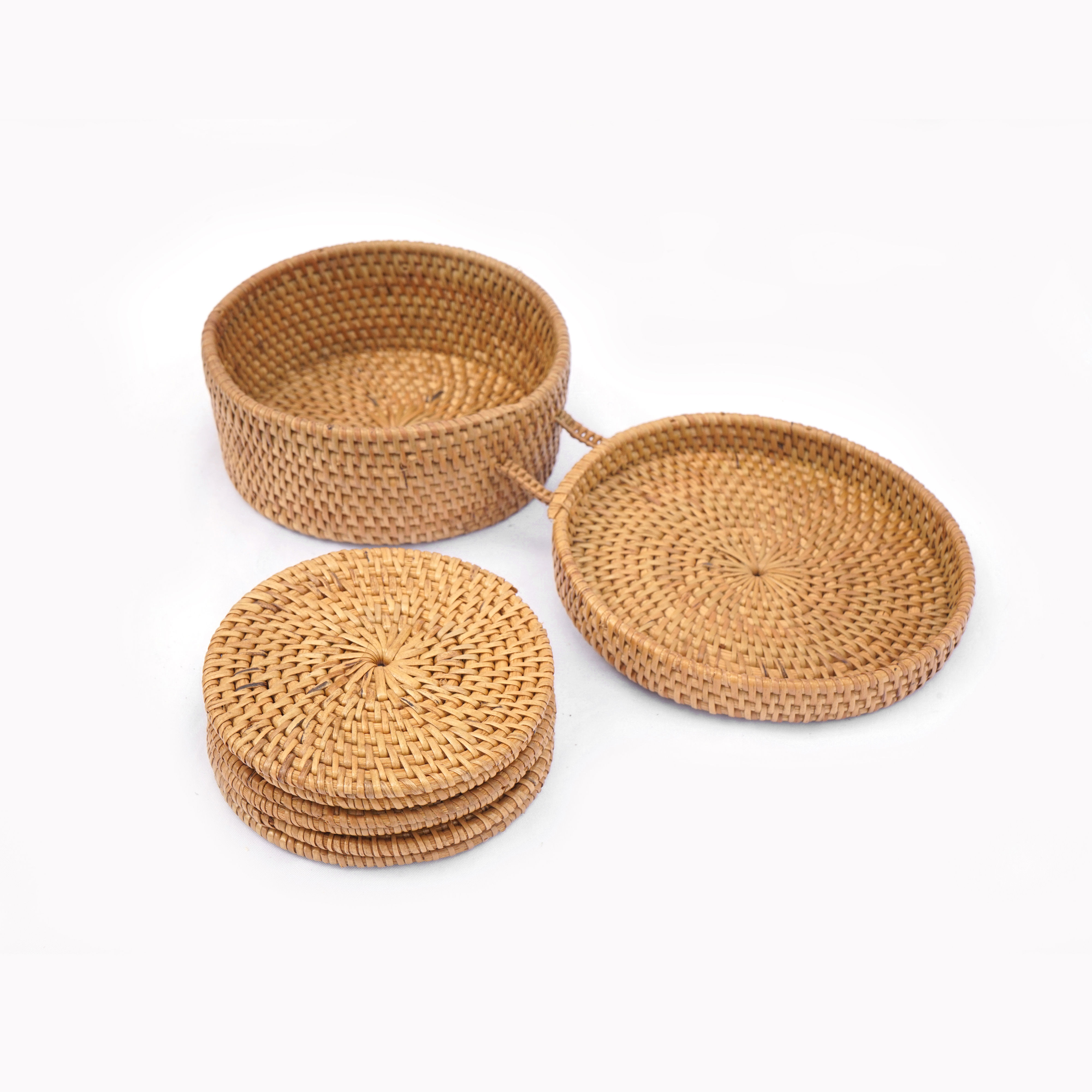 Rattan Round Coaster