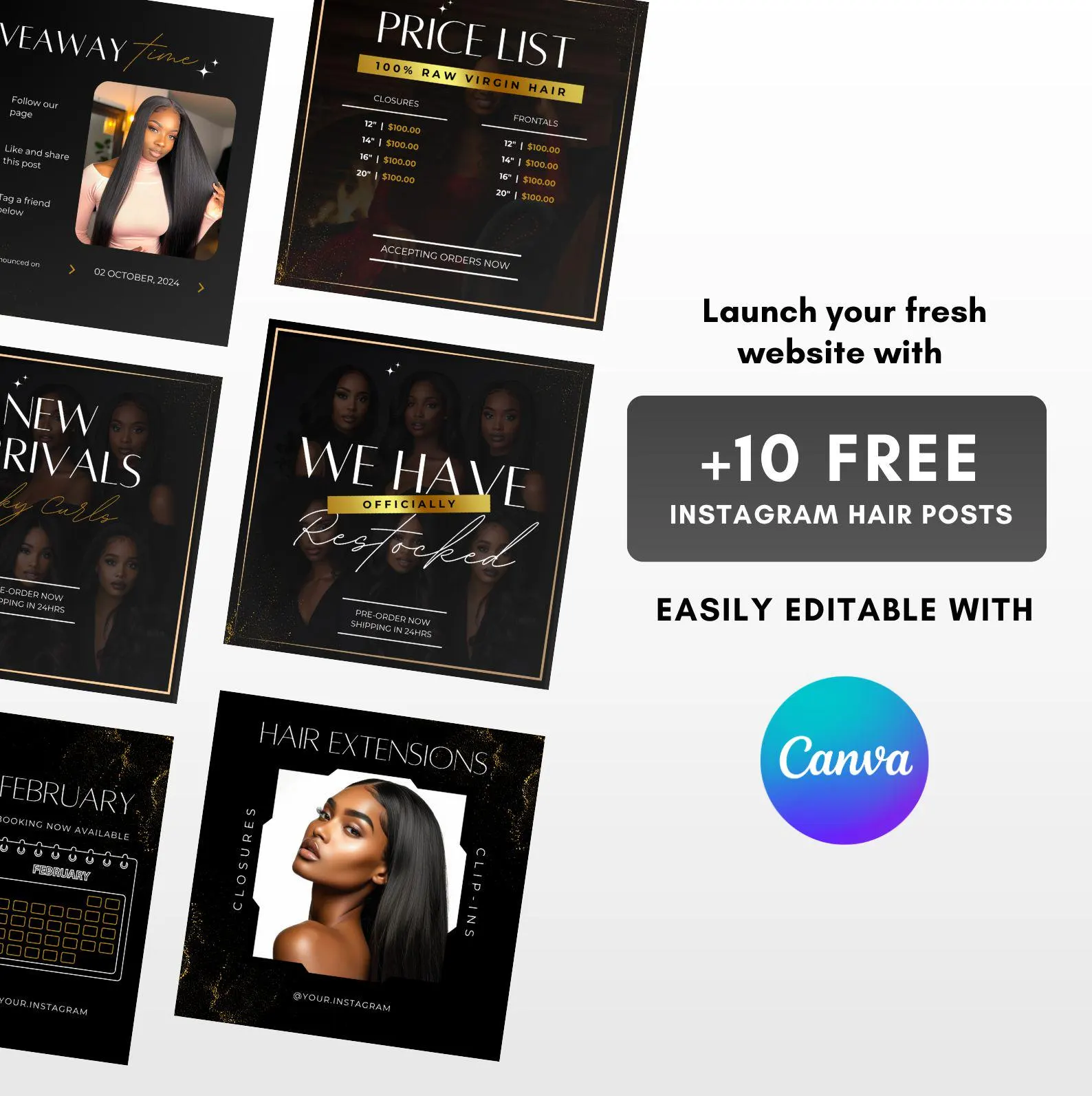 Hair Extension Website Template 3 WixFresh