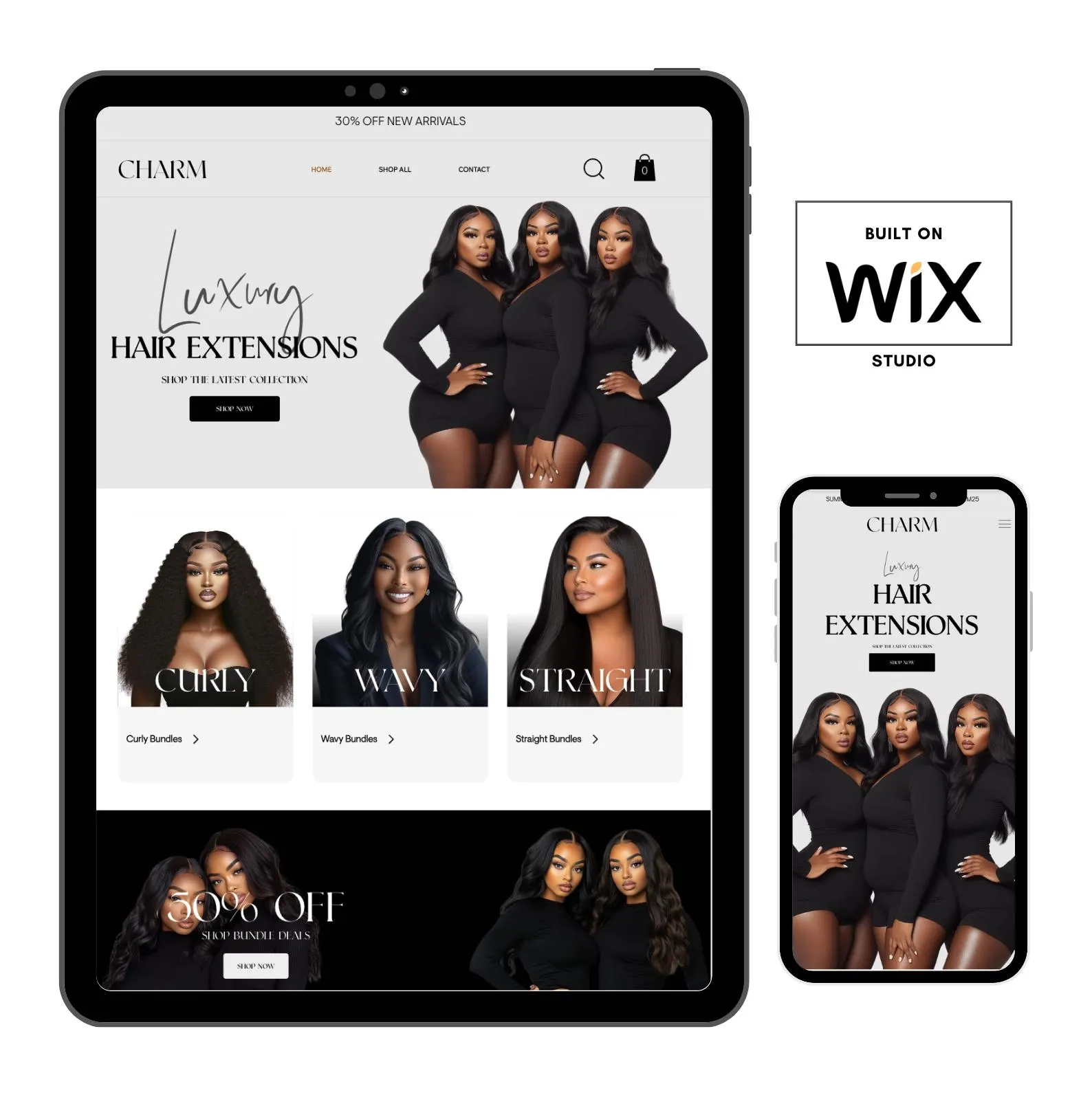 Hair Extension Website Template 3 WixFresh