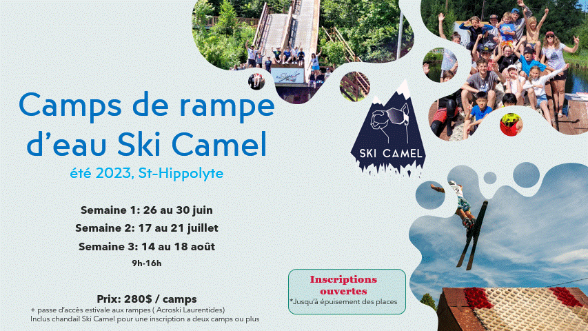 Ouverture des inscriptions pour les camps de rampe d'eau 2023