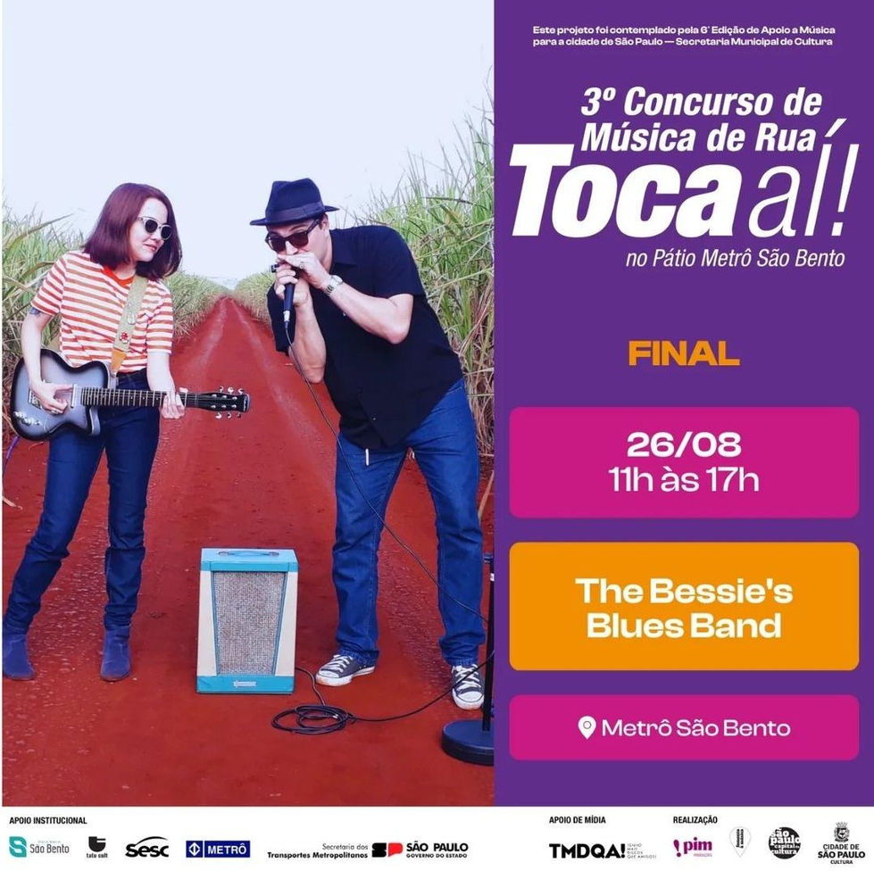 The Bessie's Blues Duo no Concurso de Música de rua 'Toca Aí' da Estação de Metrô São Bento de São Paulo