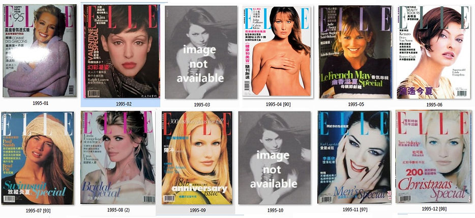 Elle Hong kong 1995, Karen Mulder, Carla Bruni, Estelle Lefebure