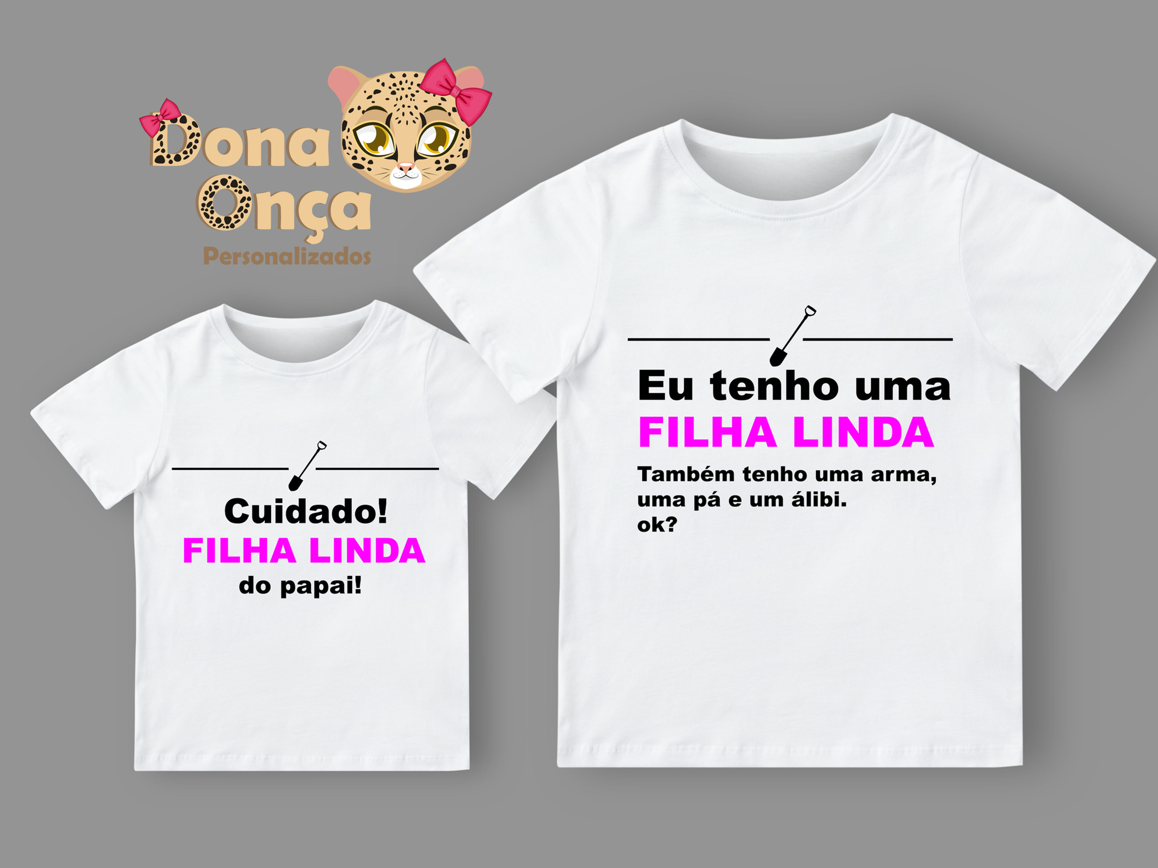 Camiseta tal pai, tal filho (filha)