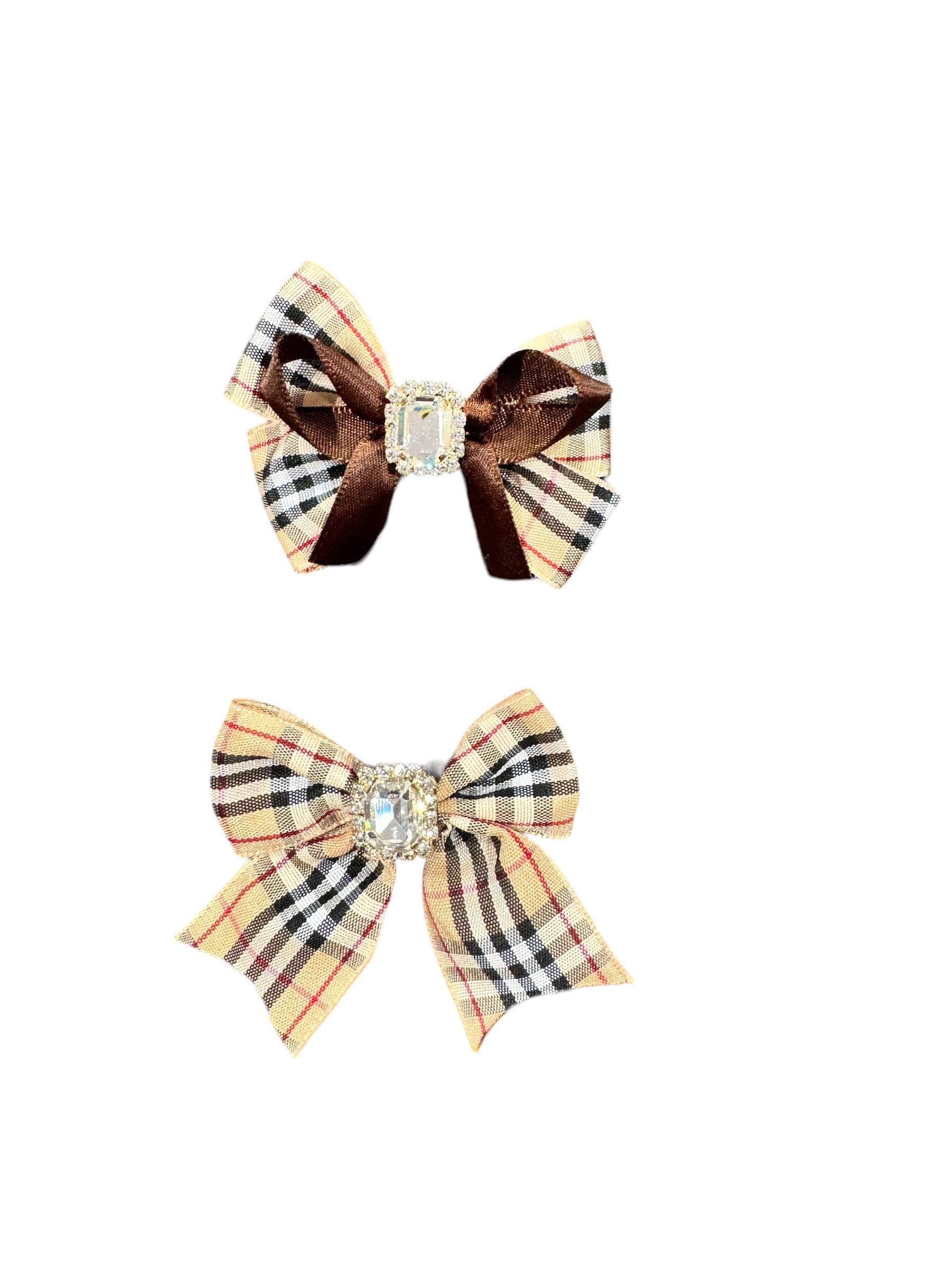 Furberry Bow Crystal Brooch 2”