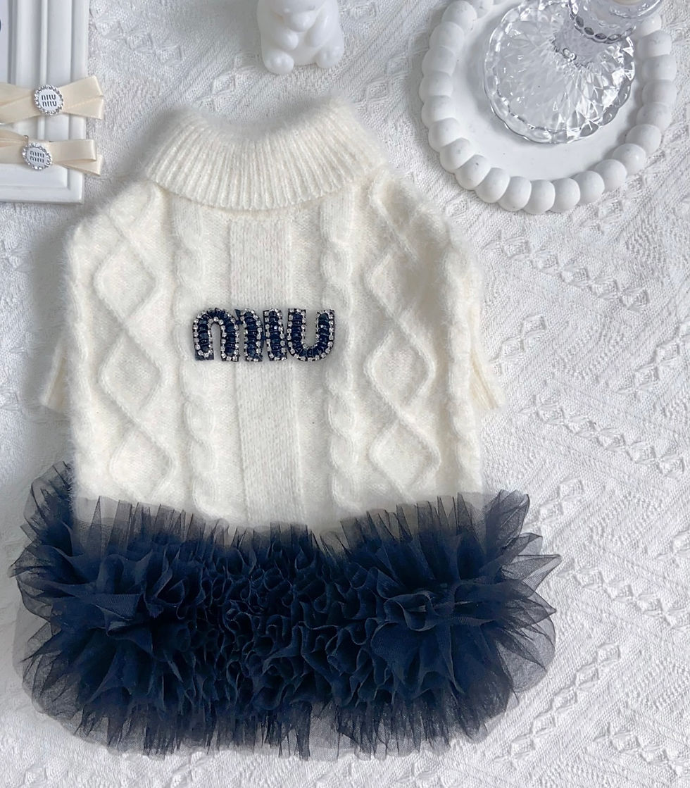 Thumbnail: Meow Meow Sweater TuTu Dress 