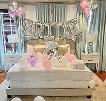 charleston for bachelorette party brides bed