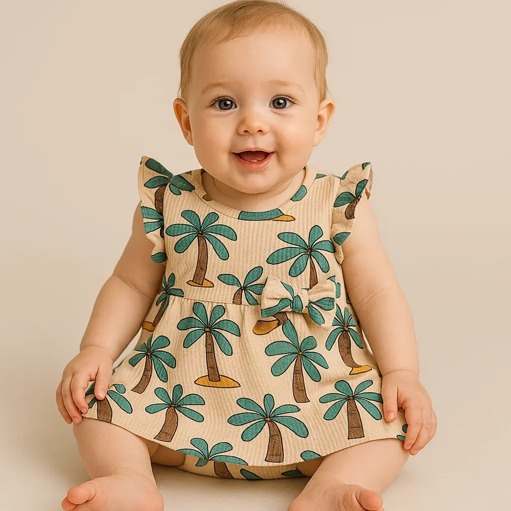 Designer AOP Girls infant Frock 