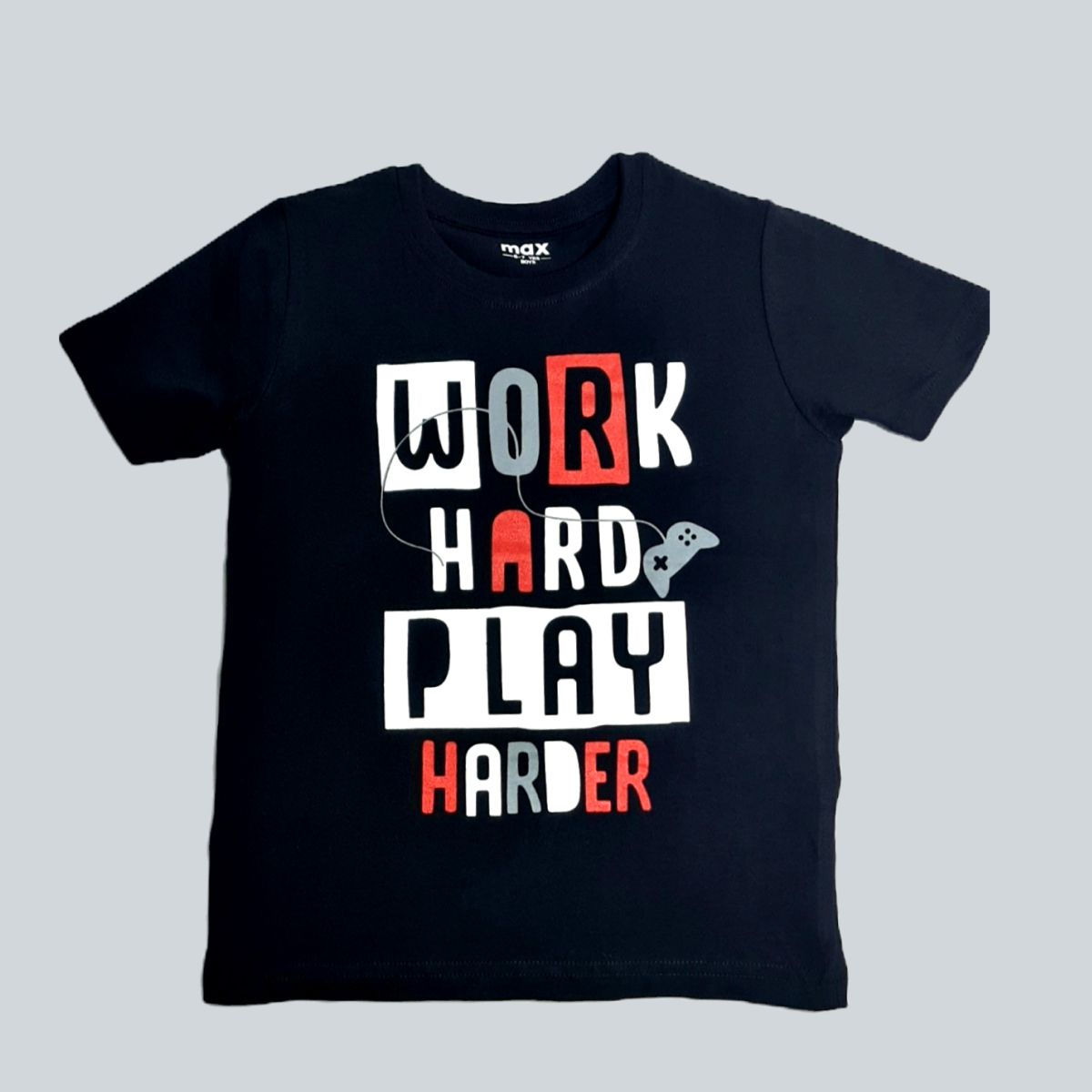 Boys Black Graphic Print Tee