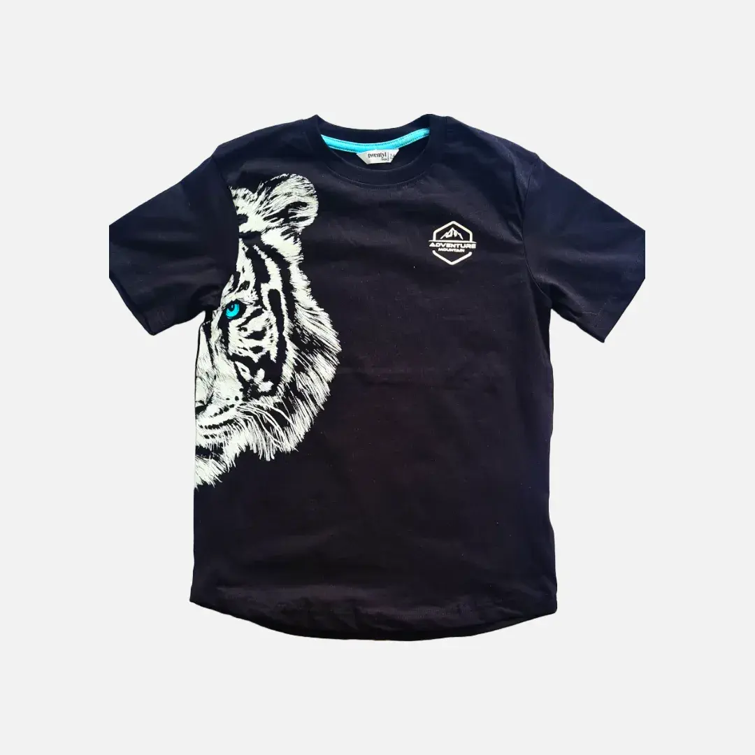 Roundneck Printed Cotton Tee Halfsleeve