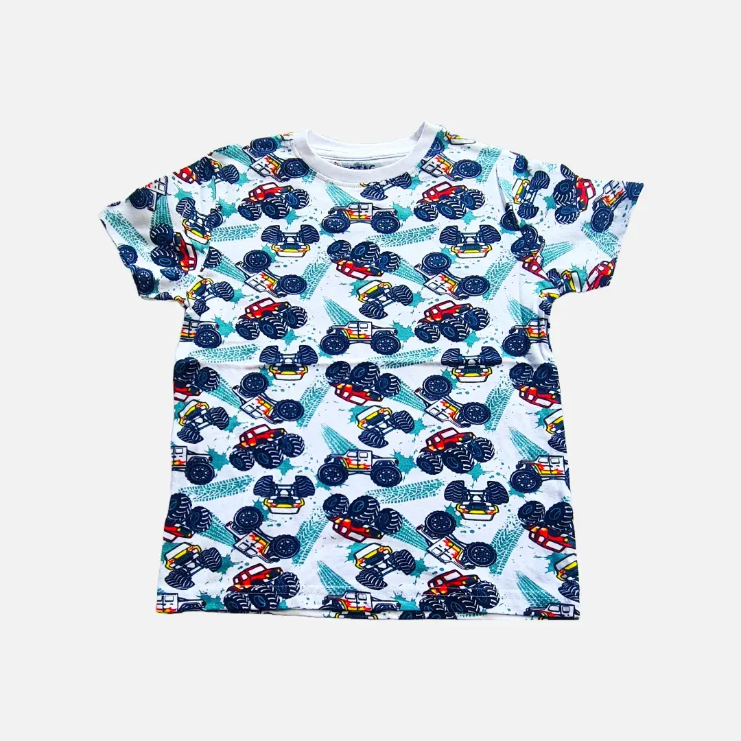 Roundneck Printed Cotton Tee Halfsleeve