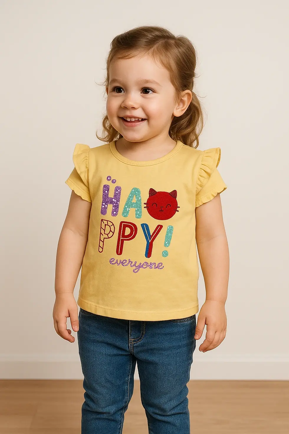 HAPPY EVERYDAY STYLISH PRINTED GIRLS T  SHIRT 