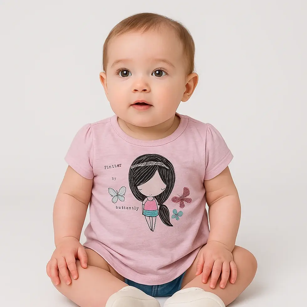 BUTTERFLY  GIRLS  PRINTED T  SHIRT 