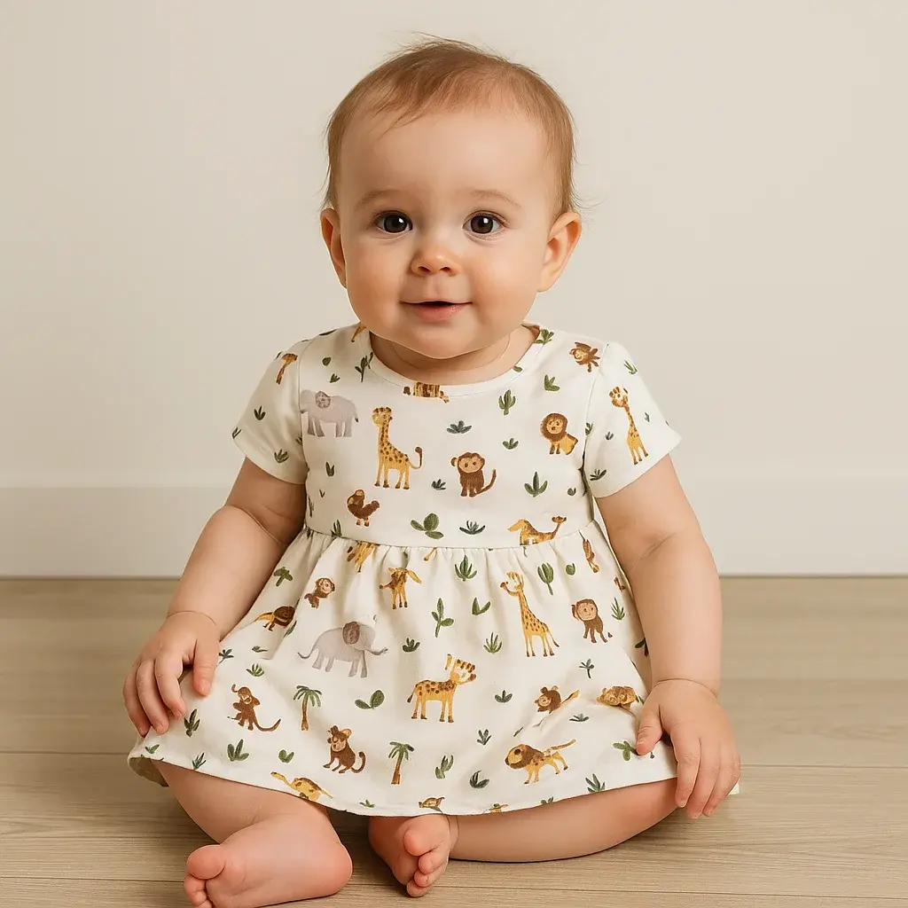  Designer AOP Girls infant Frock