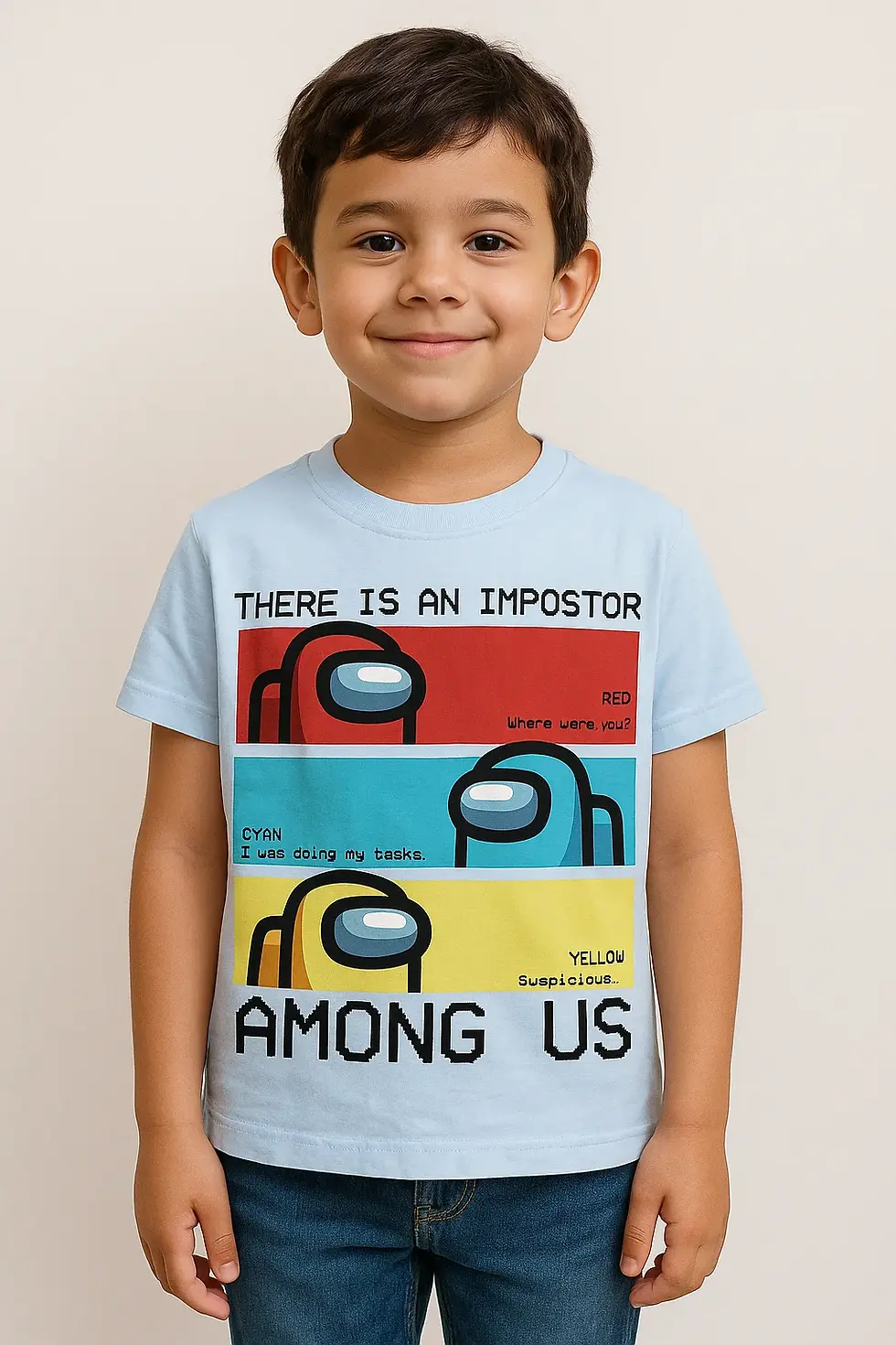 CYAN  BOY'S PRINTED T SHIRT 