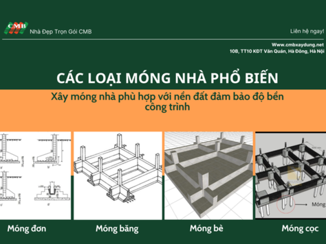 Các loại xây móng nhà phổ biến và mẹo chọn móng phù hợp với đất nền