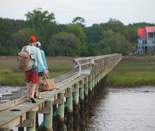 fishpond river bank backpack