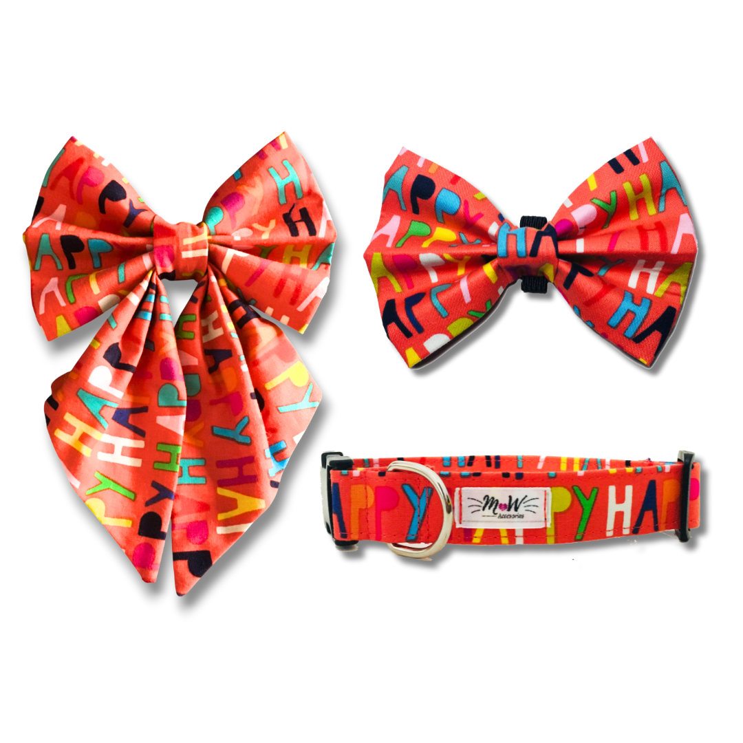 🌟 Set “Happy Vibes Duo” – Collar + Accesorio (Bow Tie o Sailor Bow)