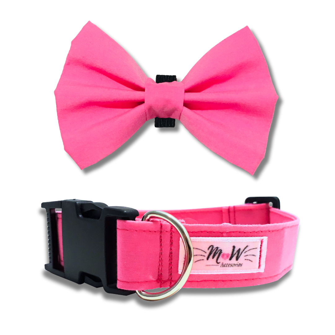 💝 Set “Pink Charm Duo” – Collar + Accesorio (Bow Tie)