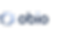 Obio logo with blue molecular circle icon