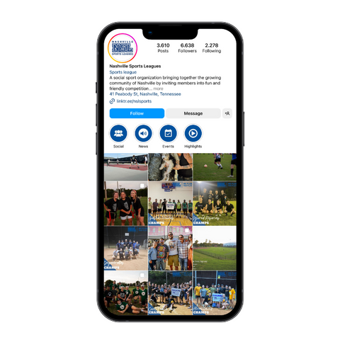 JBowman Creative Agency, Social Media Management, Nashville Sports League Instagram