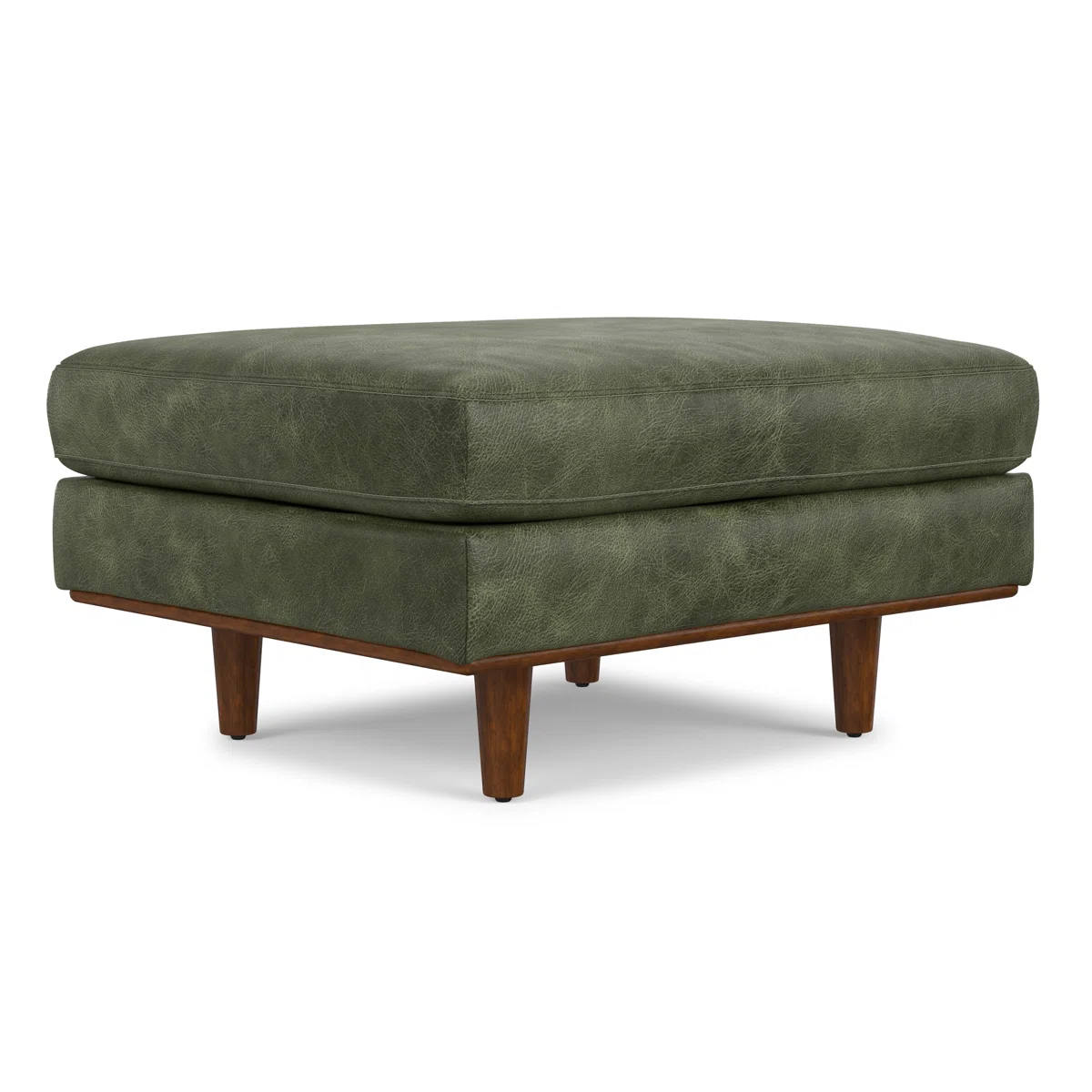 33"W Upholstered Ottoman with Solid Wood Legs