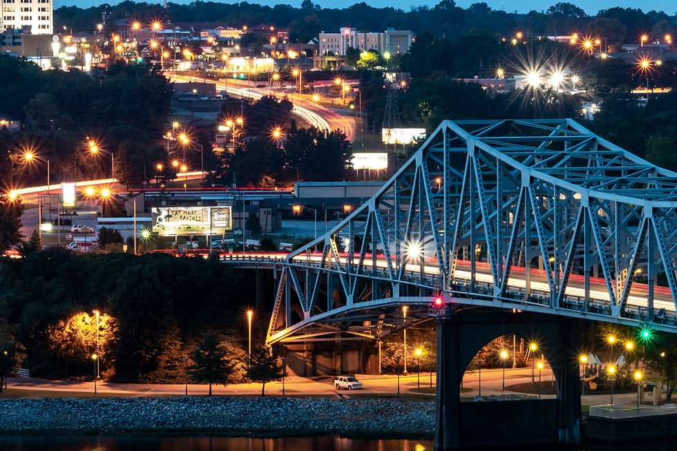 O'Neill Bridge Over Florence, AL Just after Sunset.