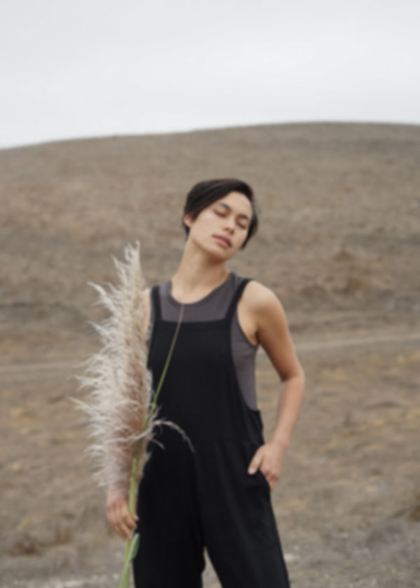 overall in raw silk