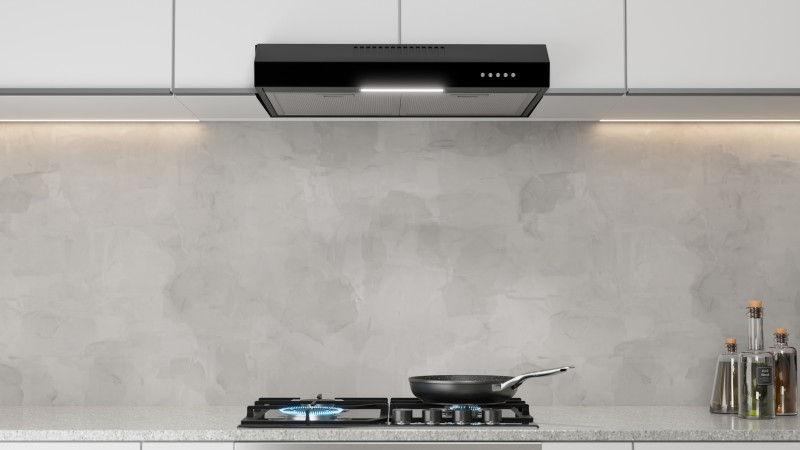 Thumbnail: Falco 60cm Cookerhood Black with Led Lighting (ONL-60U60BL) Wall Mounted - Image 3
