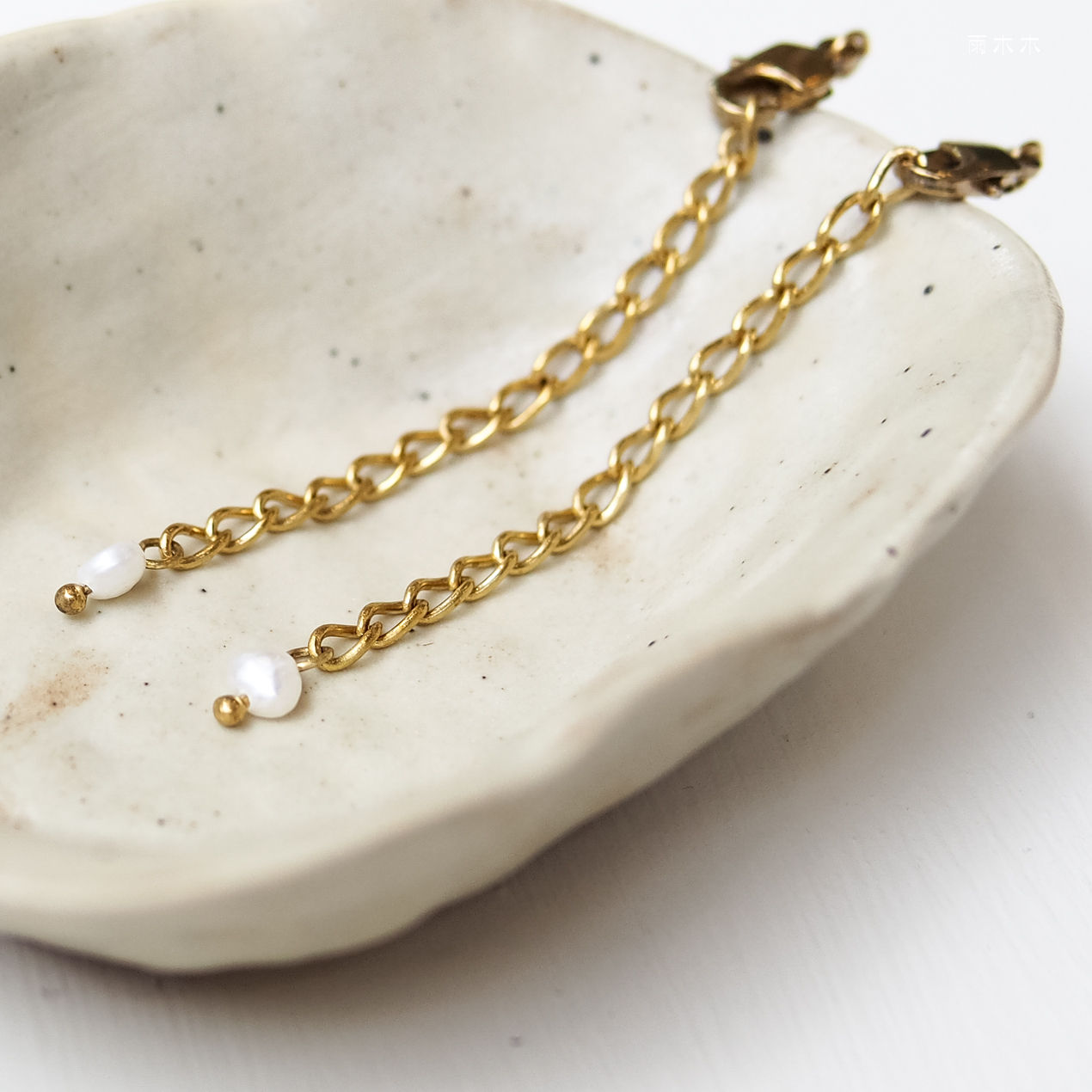 A-b0011天然貝珍珠扁狀形延長鍊