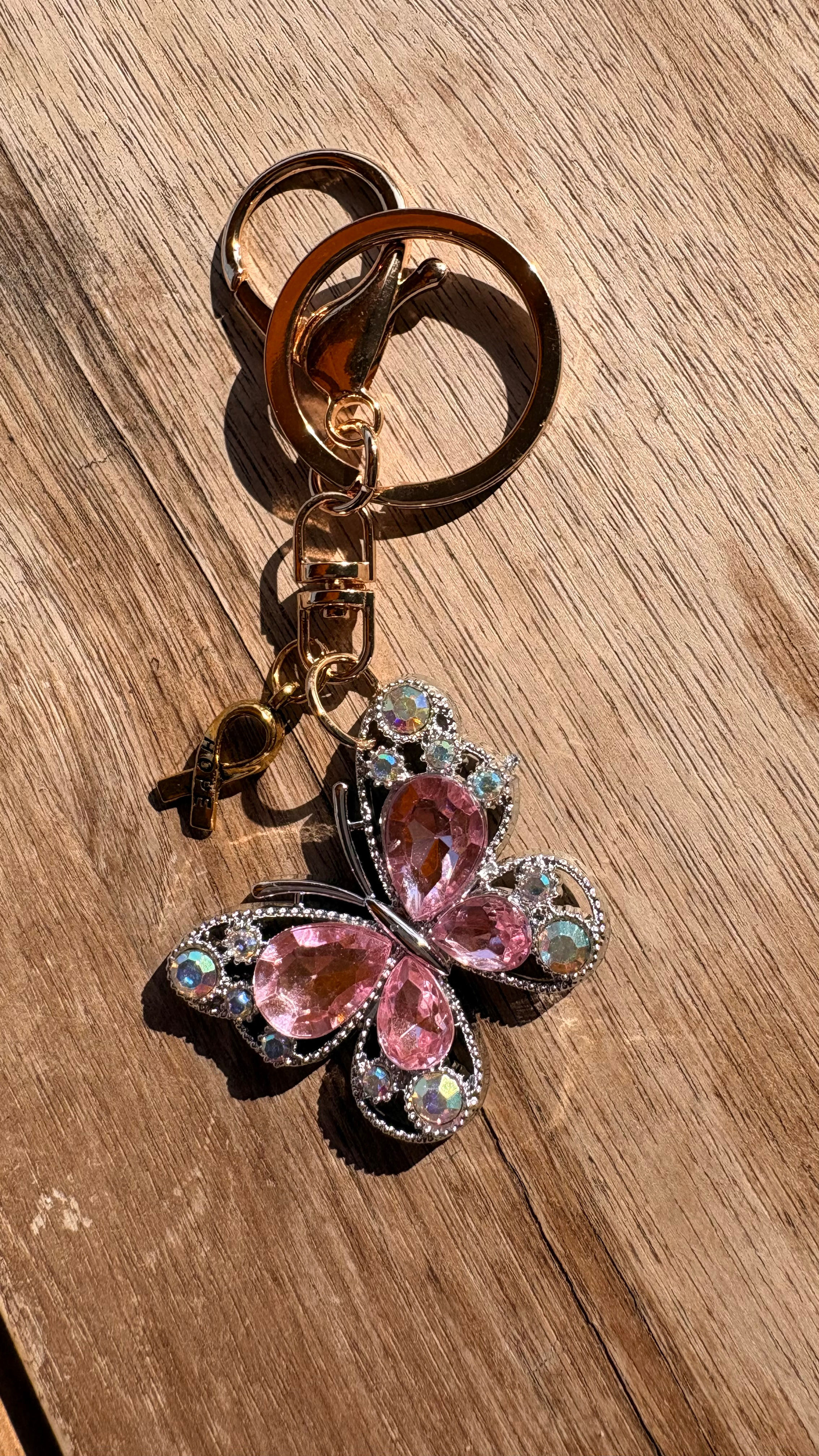 Bijou de sac Papillon de lumière et Ruban Endométriose
