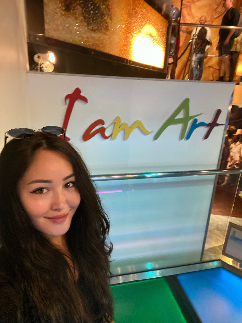 Eye-level view of an artist’s studio with canvases and painting tools in the Netherlands
