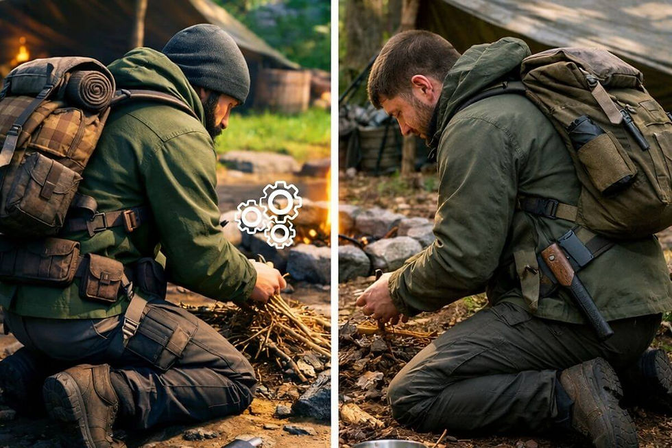 Gleiche Idee, zwei Welten: Im Spiel wirkt Survival oft schnell und klar. Draußen zählen eher Ruhe, Blick fürs Wesentliche und einfache Entscheidungen.